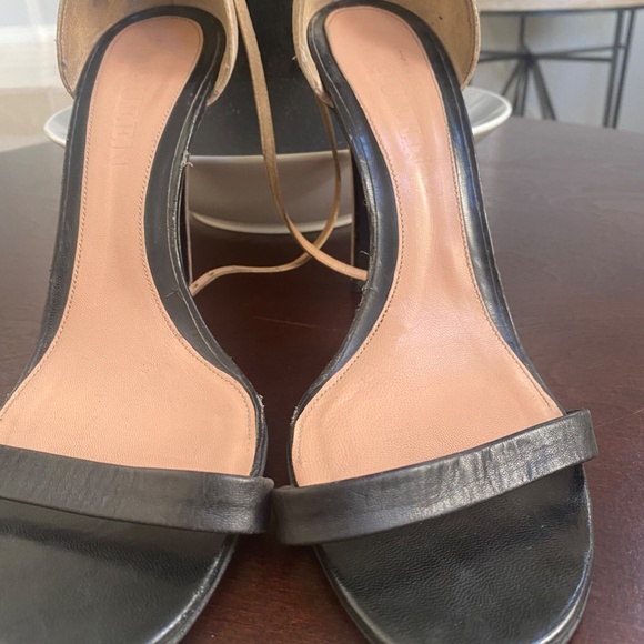 ALEXANDER MCQUEEN LEATHER AND SUEDE SANDALS - BLK & BEIGE - Picture 11 of 12